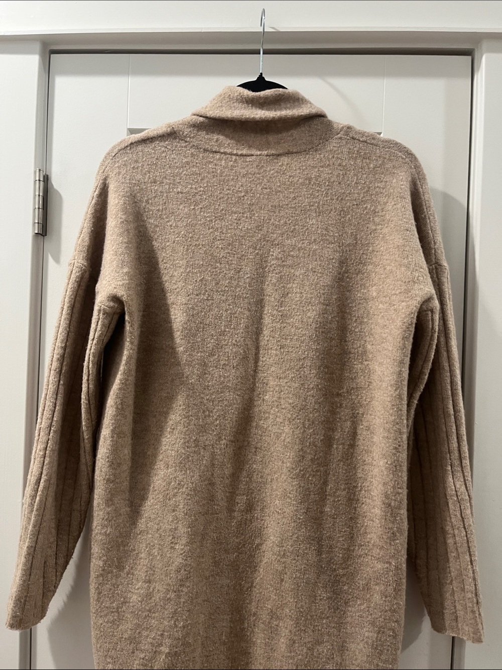 Cyrus XS Cozy Open-Front Long Cardigan Sweater Beige Wool Blend - Picture 11 of 14
